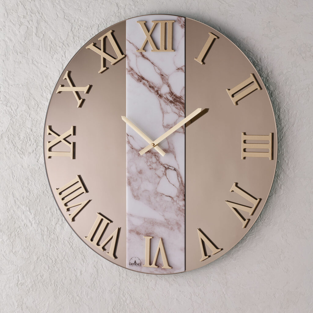 Orologio Da Parete Giada Marmo Rosa Picaro Home