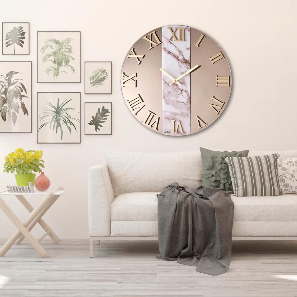 Orologio da parete geometrico in vetro personalizzato Orologio  personalizzato Marmo Grigio Rosa Design Orologio da parete Orologio da  parete rotondo per il lavoro domestico -  Italia