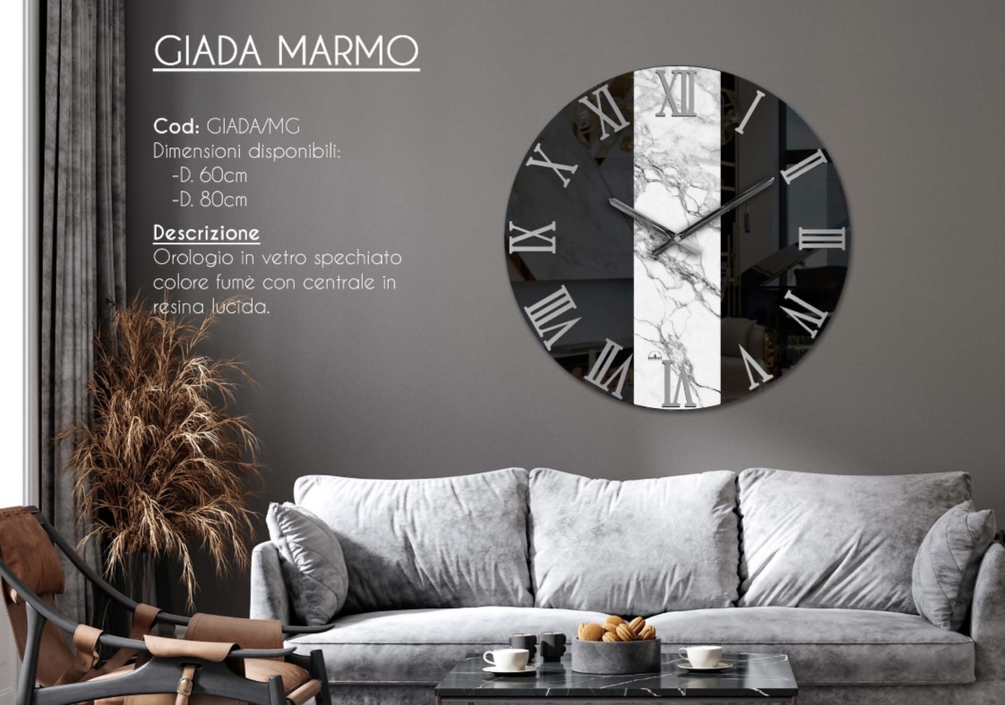 Orologio da parete effetto marmo BLACK - Picaro Home