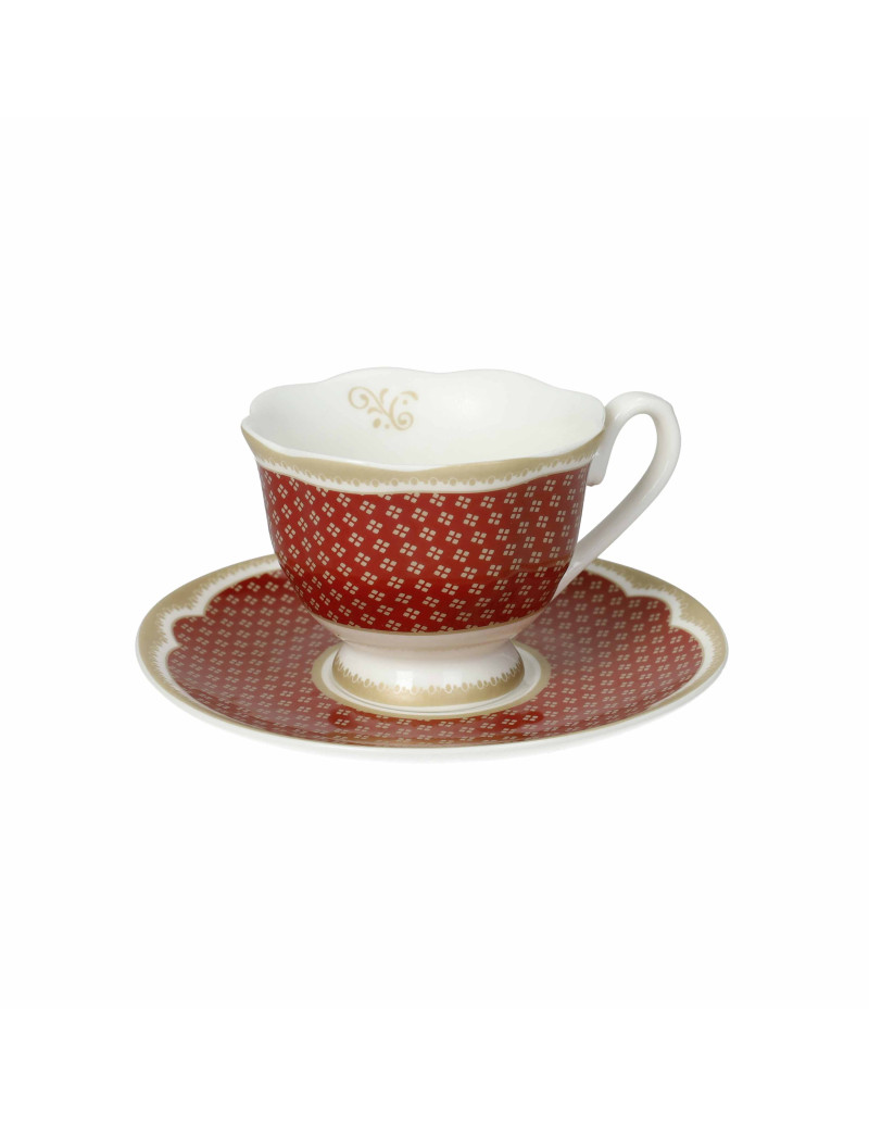 TAZZINA CAFFE CORALINE SET 2 PEZZI NEW BONE CHINA