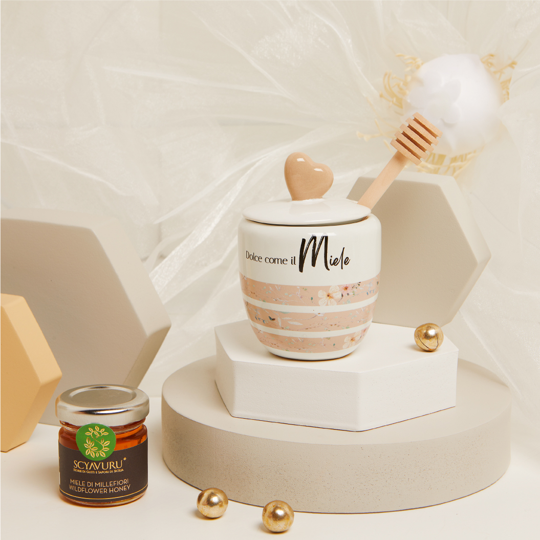 Claraluna – Portamiele Rosa c/miele 25102M