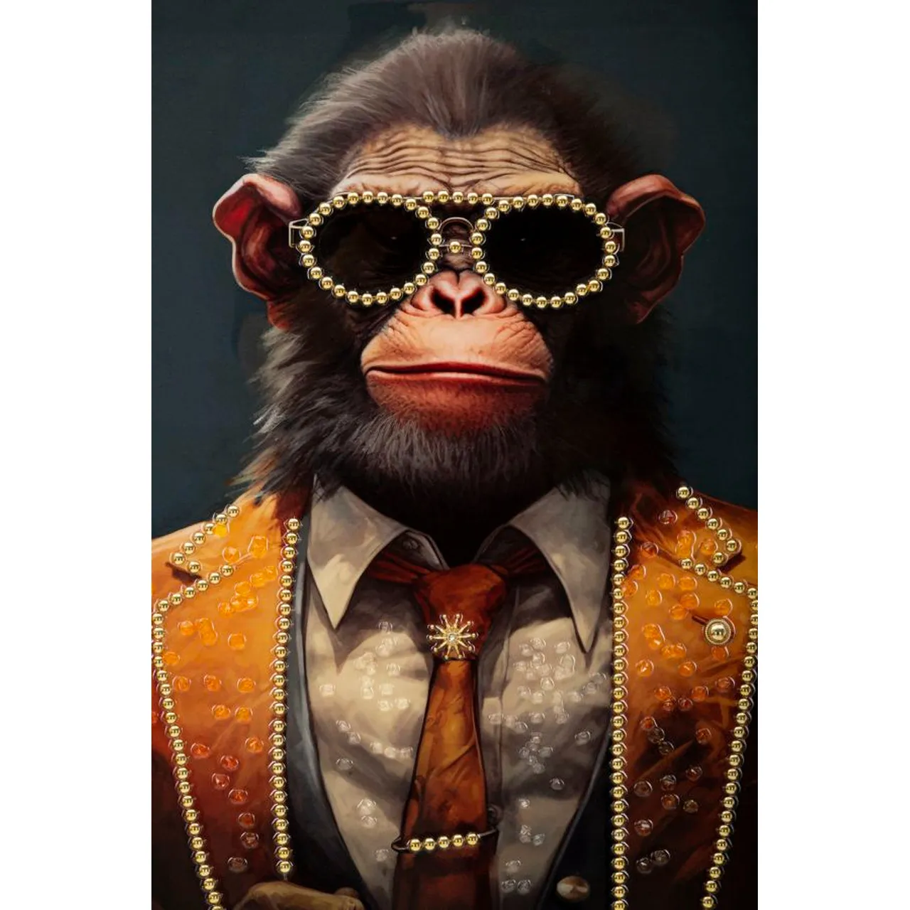 Dipinto su Tela Laccato Monkey