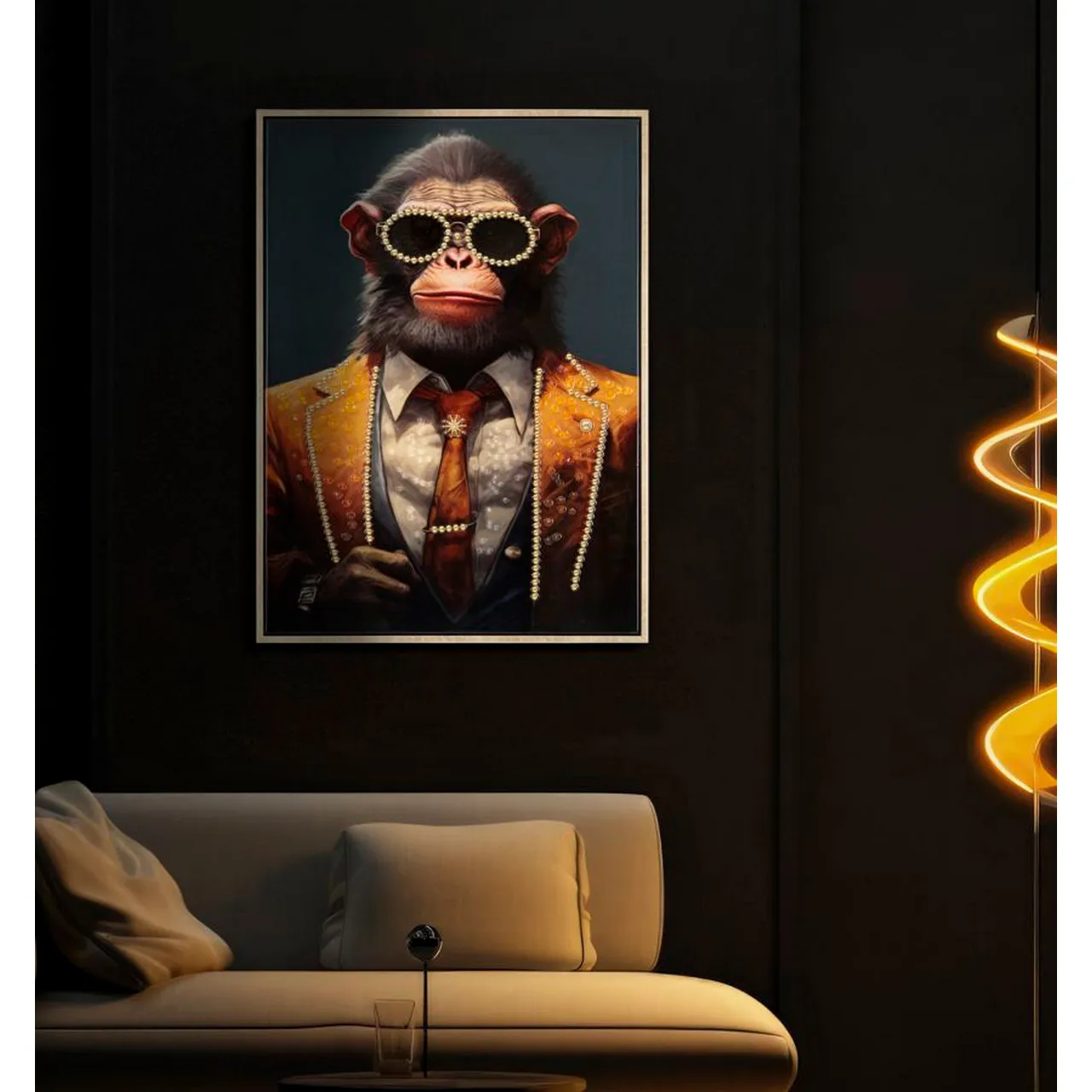 Dipinto su Tela Laccato Monkey