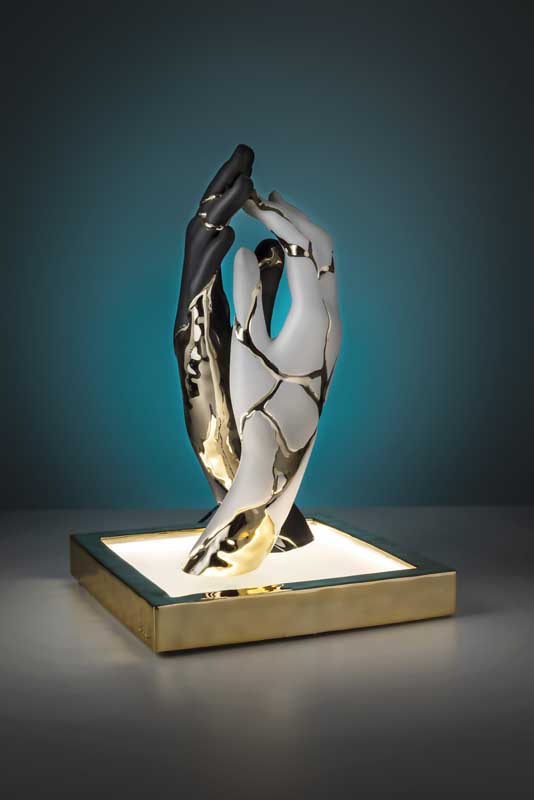 Bongelli - Lampada Coppia Mani Nero e Oro