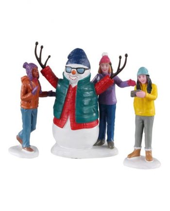 Personaggi Lemax - SNOWMAN SELFIE,   SET OF 3  MAILBOX