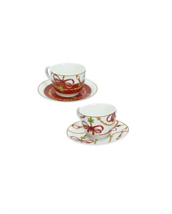 TAZZINA CAFFE' “GIOCO DI LUCI” SET 2 PZ NEW BONE CHINA