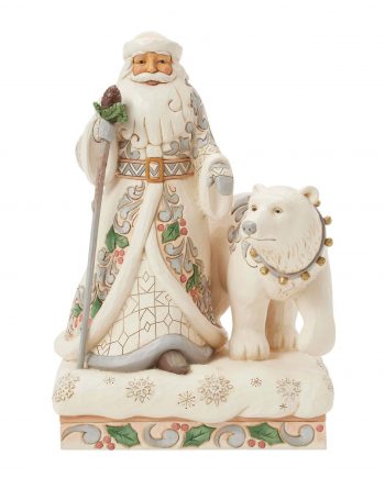 Babbo Natale Con Orso White Woodland