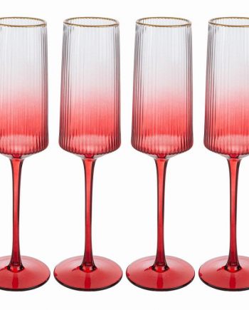 Set 6pz Flute "Star" Rosso