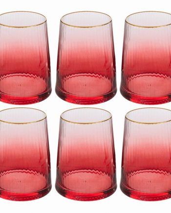 Set 6pz Bicchiere Acqua "Star" Rosso