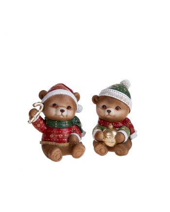 ORSETTI NATALE SET 2 PZ RESINA