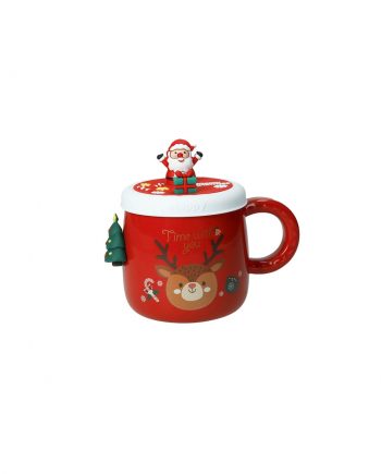 MUG MAGNETE ALBERO DI NATALE NEW BONE CHINA C/TAPPO SILICONE