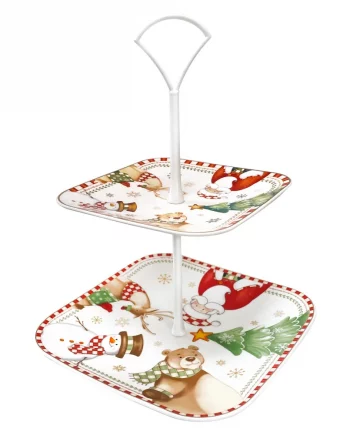 Alzata Porcellana 2 piani “Racconti”