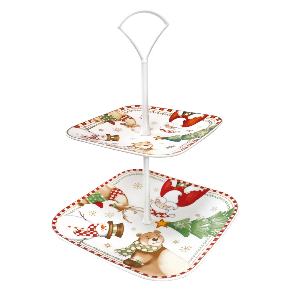 Alzata Porcellana 2 piani “Racconti”