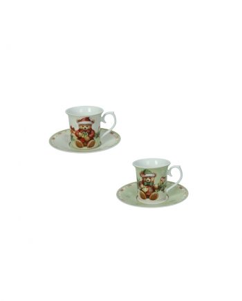 TAZZINA CAFFE' “TEDDY” SET 2 PZ NEW BONE CHINA