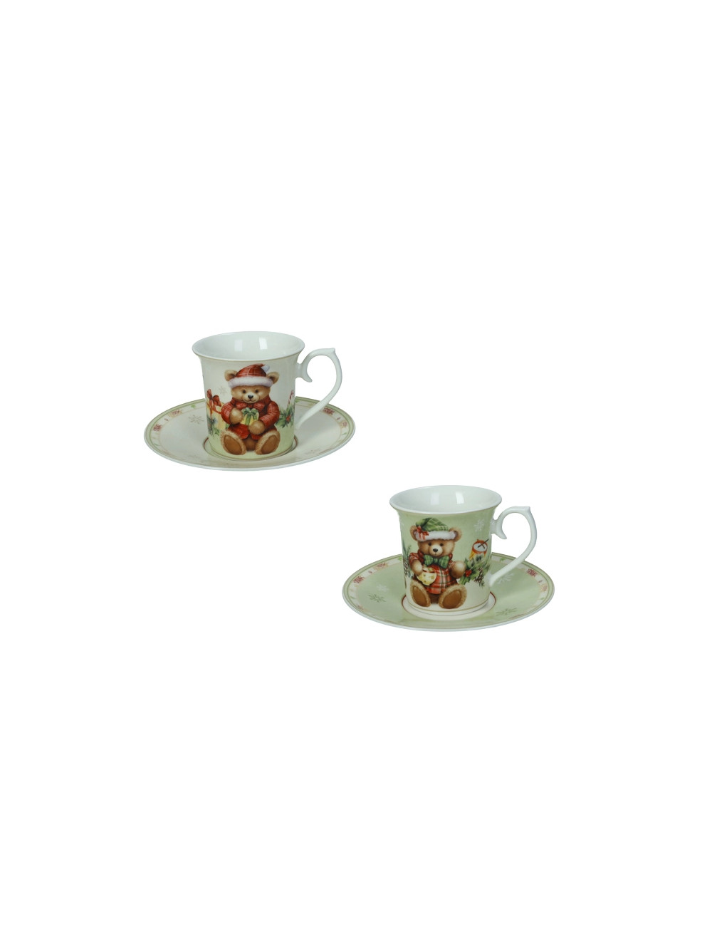 TAZZINA CAFFE' “TEDDY” SET 2 PZ NEW BONE CHINA