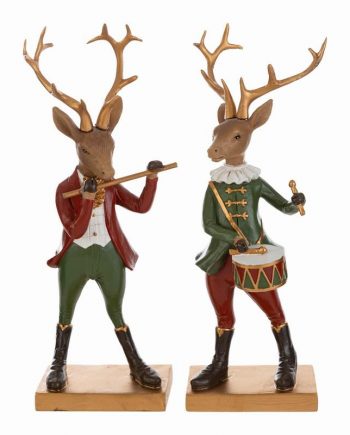 Coppia Renne Natalizie h.18cm