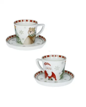 SET 2 TAZZINE CON PIATTINO CAFFE “RACCONTI”