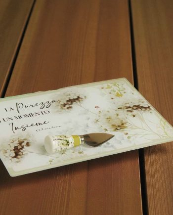 Claraluna - Tagliere in vetro c/coltellino 26032C