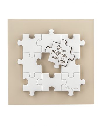 Bomboniere matrimonio bongelli Quadretto Puzzle Nocciola ME2701/N