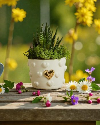 Claraluna - Vaso Con Piantina Cuore Oro 26283