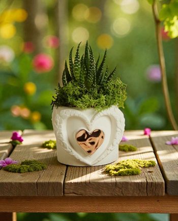 Claraluna - Vaso Con Piantina Cuore RosaGold 26284