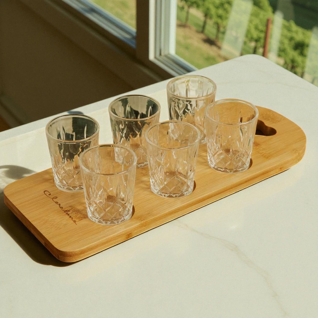 bomboniera vassoio con 6 bicchierini liquore claraluna