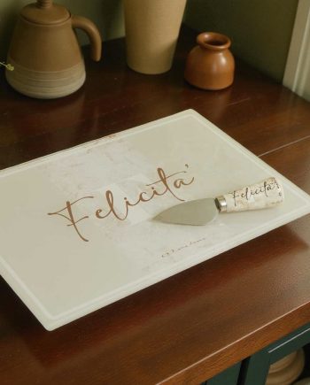 bomboniere claraluna tagliere felicità con coltellino