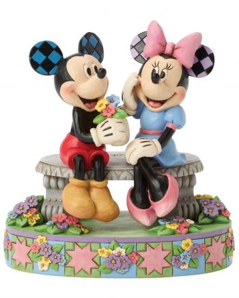 Statuetta Topolino E Minnie Sulla Panchina a Primavera - Disney Traditions