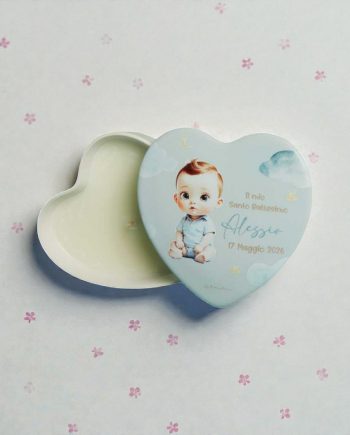 Claraluna - Scatola p/Gioie Personalizzabile Battesimo Bimbo c/Candela 26344Cand