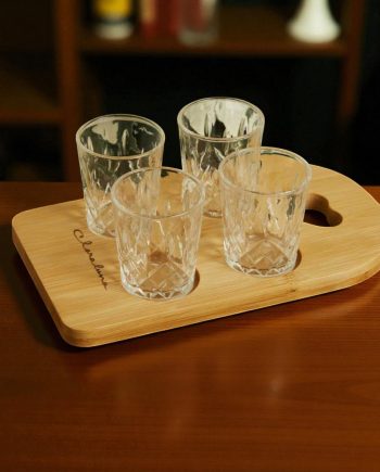 set vassoio 4 bicchierini bomboniere Claraluna 26058