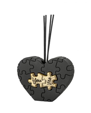 Profumatore Cuore Puzzle Nero e Oro
