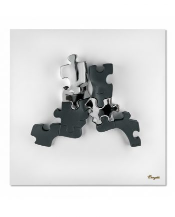 Quadretto Visi Puzzle Nero e Argento
