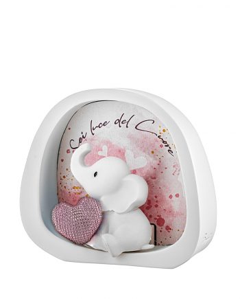 ELEFANTINO CON CUORE ROSA LUCE LED