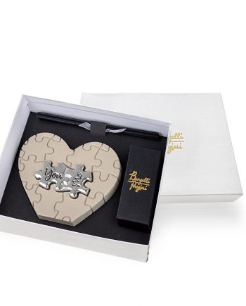 Profumatore Cuore Puzzle Tortora e Argento