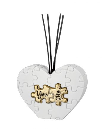 Profumatore Cuore Puzzle Bianco e Oro