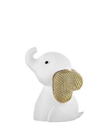  Elefantino Oro Brillantinato e Bianco