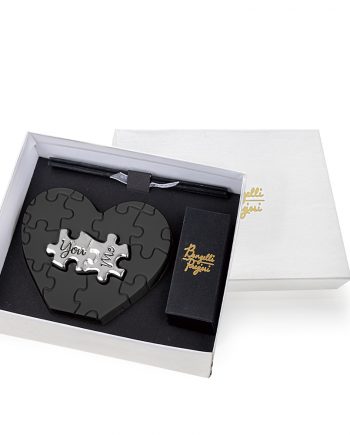 Profumatore Cuore Puzzle Nero e Argento