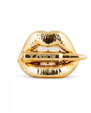 Labbra con poiettile oro popart arredo