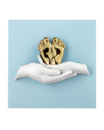 Quadretto Celeste Sacra Famiglia Piedini