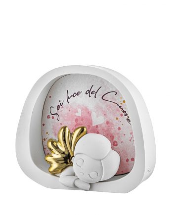 Scultura Angioletto Luminosa con LED Rosa