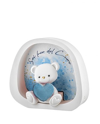 ORSETTO CON CUORE CELESTE LUCE LED