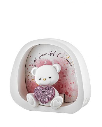 ORSETTO CON CUORE ROSA LUCE LED