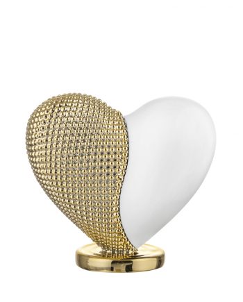 Bomboniera Cuoricino Bianco e Oro