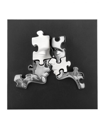 Quadretto Visi Puzzle Bianco e Argento