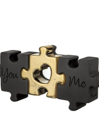 Scultura Puzzle Nera e Oro