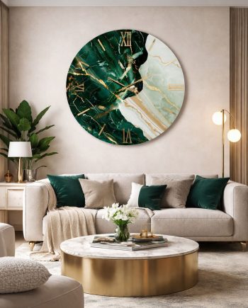 orologio-da-parete-effetto-marmo-moderno-verde