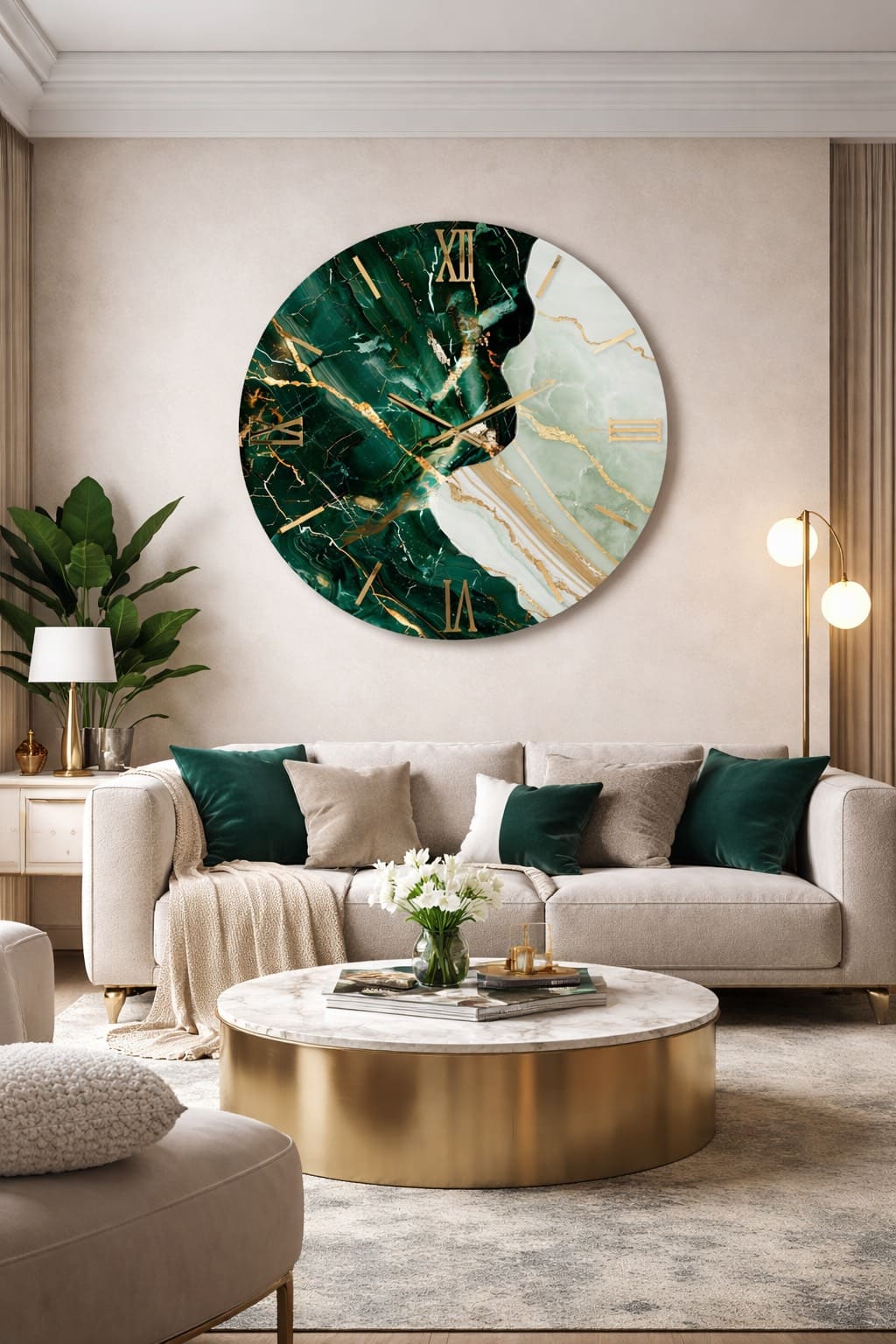 orologio-da-parete-effetto-marmo-moderno-verde