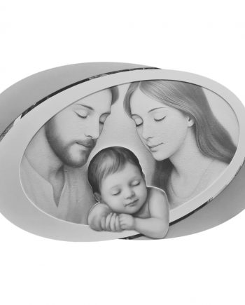 Quadro Capoletto Sacra Famiglia Oval Grigio