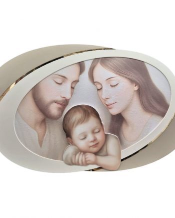 Quadro Capoletto Sacra Famiglia Oval Tortora