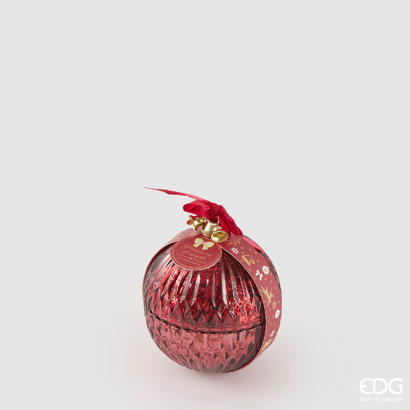 Candela Rossa Sfera "PRINCESS OF NIGHT" D 8 cm